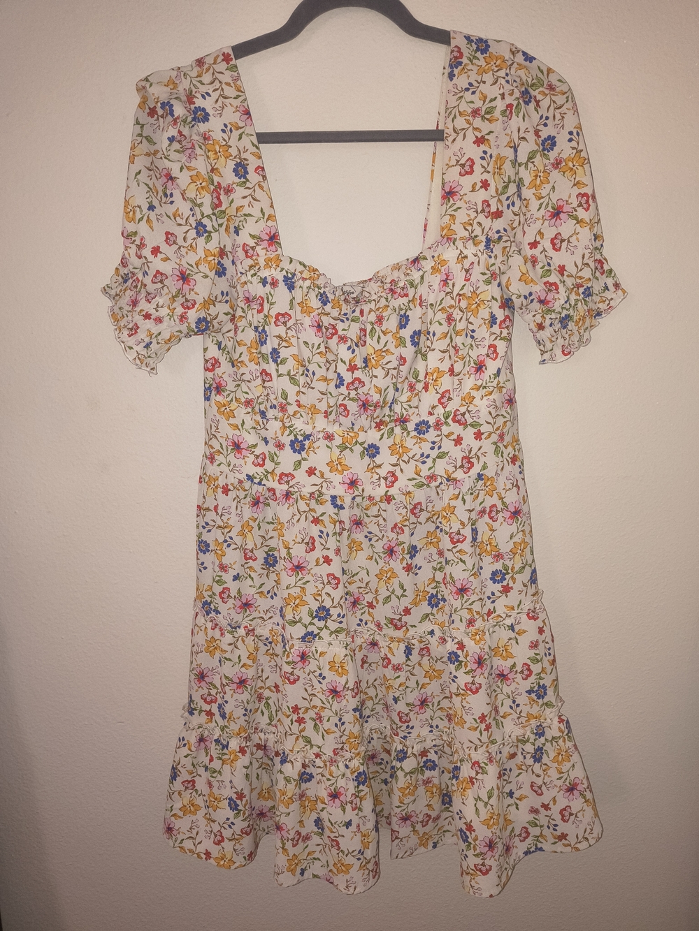 Speechless White Floral Square-Neck Mini Dress